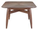 Silea Espresso Modern Square Rubberwood Dining Table
