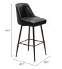 Keppel Modern Swivel Vinyl Barstool - Black & Bronze