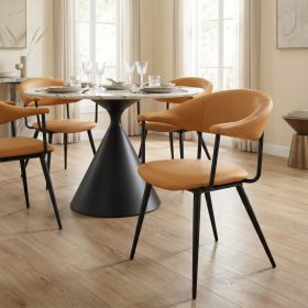 Sima Brown Modern Vinyl Dining Chair