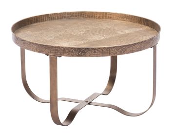 Vannes Brass Modern Powder-Coated Steel Coffee Table