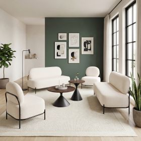 Arendal Contemporary Teddy Fabric Sofa with Steel Frame
