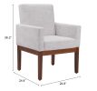 Senzil Ivory Modern Deco Fabric Dining Chair with Arms