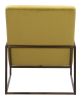 Modern Deco Olive Velvet Accent Chair with Steel Base