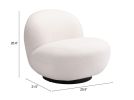 Myanmar Cream Shearling-Style Modern Accent Chair