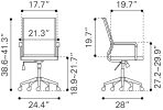 Modern Adjustable Office Chair with Rolling Base