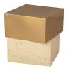 Cinza Gold and Beige Modern Iron Side Table