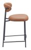 Rorun Brown Modern Vinyl Counter Stool with Steel Frame