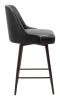 Keppel Modern Swivel Vinyl Counter Stool - Black & Bronze