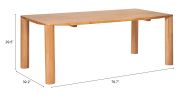 Eazy Modern Natural Rubberwood Dining Table with Wood Veneer Top