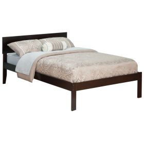 Full Platform Bed with Headboard – Espresso Wood Finish