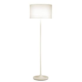 Modern White Floor Lamp with Japanese Paper Drum Shade