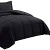 Twin Size Reversible Microfiber Down Alternative Comforter Set in Black