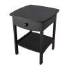 Black 1-Drawer Nightstand with Lower Shelf – Contemporary Bedroom End Table