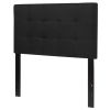 Twin Modern Black Fabric Upholstered Panel Headboard – Box Stitch