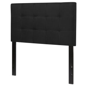 Twin Modern Black Fabric Upholstered Panel Headboard – Box Stitch