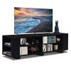 59-Inch Modern Entertainment Center for TVs Up to 60 Inches – Black Wood