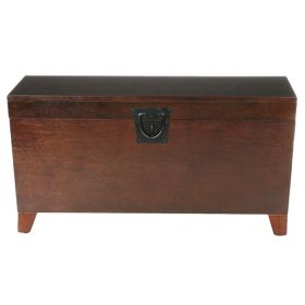 Espresso Lift-Top Storage Trunk Coffee Table with Black Metal Hardware