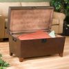 Espresso Lift-Top Storage Trunk Coffee Table with Black Metal Hardware