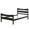 Twin Farmhouse Pine Platform Bed with Headboard & Footboard – Espresso