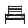 Twin Farmhouse Pine Platform Bed with Headboard & Footboard – Espresso