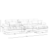 Modular Velvet Sectional Sofa, 130" Oversized with Movable Ottoman & Bolstered Armrests