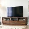 70-Inch Grand Walnut Entertainment Center Credenza with Drawers & Shelves