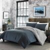 King 100% Cotton Reversible Plaid Comforter Set – Gray/White