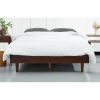 Full size Mid-Century Modern Platform Bed Frame in Dark Brown Wood Finish