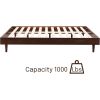 Full size Mid-Century Modern Platform Bed Frame in Dark Brown Wood Finish