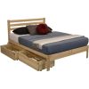 Full size Solid Wood Platform Bed Frame with Slatted Headboard - Made in USA