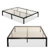 Full Metal Platform Bed Frame with Wooden Slats – 14-Inch