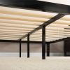 Full Metal Platform Bed Frame with Wooden Slats – 14-Inch