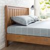 Full Solid Wood Platform Bed Frame with Headboard – Medium Brown Rustic Pine