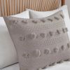 King/Cal King 3-Piece Grey Microfiber Comforter Set with Decorative Pompoms