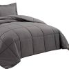 Twin Size Reversible Microfiber Down Alternative Comforter Set in Grey