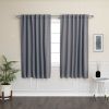 52 x 72 inch Solid Grey Thermal Blackout Curtain Panels - Set of 2