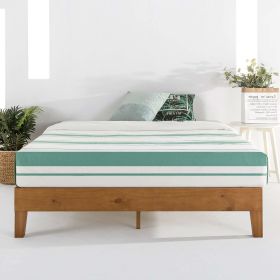 King Solid Wood Slat Platform Bed Frame – Natural Finish, 1,000 lb Capacity