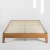 King Solid Wood Slat Platform Bed Frame – Natural Finish, 1,000 lb Capacity