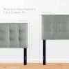 King Gray Fabric Upholstered Headboard – Modern Button Tufted