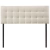 King Ivory Fabric Upholstered Headboard – Button Tufted