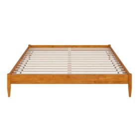 King size Solid Hardwood Platform Bed Frame in Natural Wood Finish