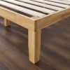 King Solid Wood Platform Bed Frame – Natural Finish, 14-Inch