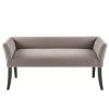 Modern Mid-Century Gray Upholstered Accent Bench with Nailhead Trim