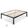 Full 18-Inch Metal Platform Bed Frame with Wooden Slats – Easy Assembly