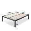 Full 18-Inch Metal Platform Bed Frame with Wooden Slats – Easy Assembly