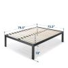 King 18-Inch Metal Platform Bed Frame with Wooden Slats – Easy Assembly