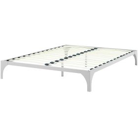 King Silver Metal Platform Bed Frame with Poplar Wood Slats – 1,300 lb Capacity