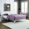 King Silver Metal Platform Bed Frame with Poplar Wood Slats – 1,300 lb Capacity