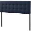 Full Navy Fabric Upholstered Headboard – Modern Button Tufted