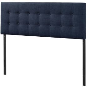 Full Navy Fabric Upholstered Headboard – Modern Button Tufted
